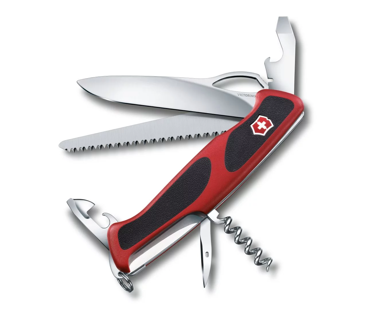 Zdjęcie produktu Scyzoryk Victorinox RangerGrip 79, 12 funkcji, dł.130mm, czerw/czar (0.9563.MC) 