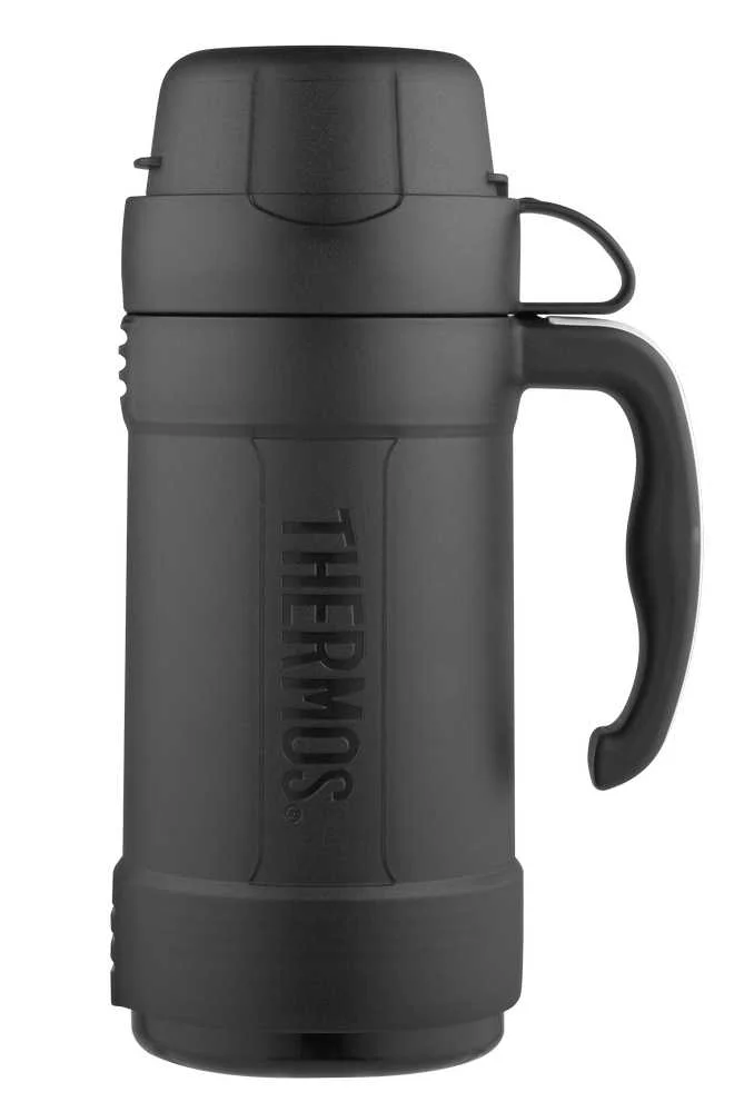Termos szklany 500 ml z jednym kubkiem THERMOS - czarny