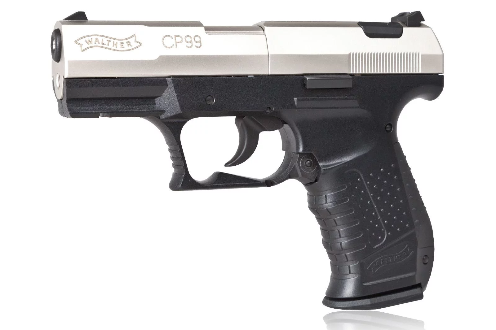 Zdjęcie produktu Pistolet wiatrówka WALTHER CP99 Nikiel 8-strzał. CO2 4,5 mm Diabolo (412.00.01)