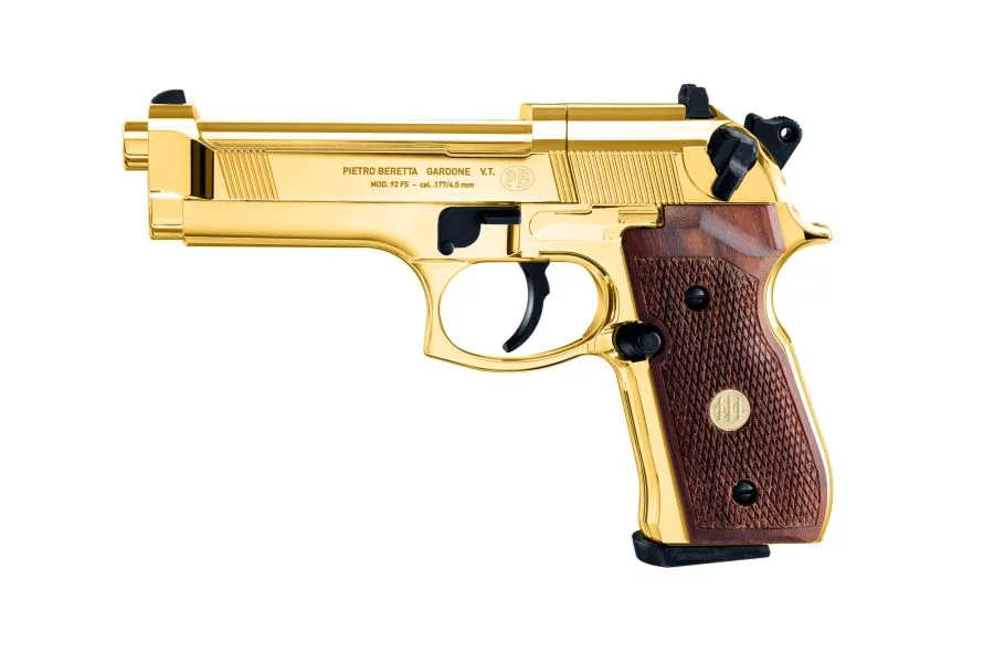 Zdjęcie produktu Pistolet wiatrówka BERETTA 92 Gold/drew 4,5 mm Diabolo gwint 8-strzał. CO2 (419.00.07)
