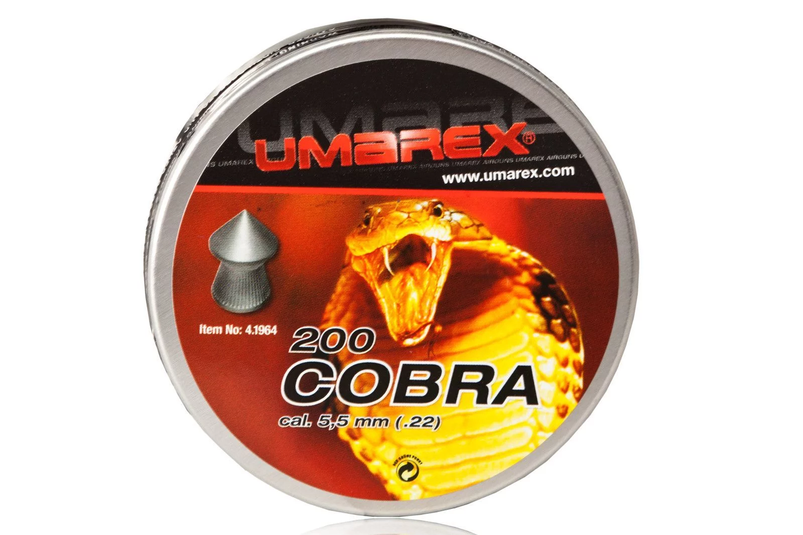 Zdjęcie produktu Śrut 5,5 mm Diabolo UMAREX COBRA szpic moletowany 200szt (4.1964.1)