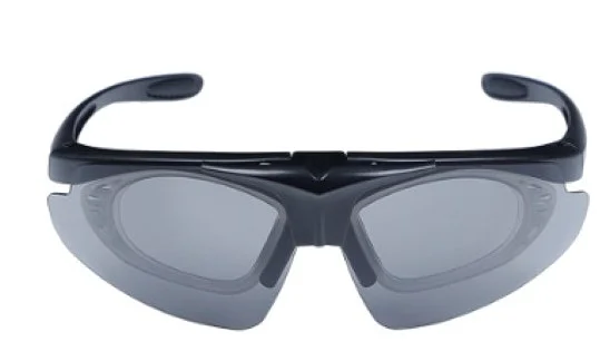 Okulary strzeleckie Wosport Black - 3 wymienne wizjery, pasek