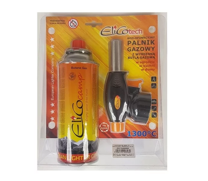 Zdjęcie produktu Palnik turystyczny, gazowy ELICOtech z wymiennym gazem 220g - zestaw 66008
