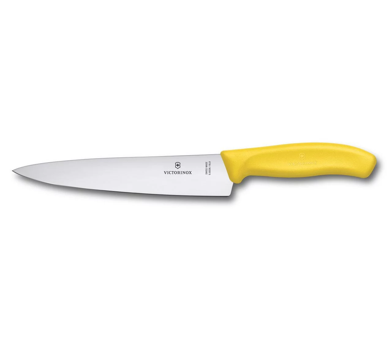 Zdjęcie produktu Nóż kuchenny Victorinox, Swiss Classic, szerokie ostrze, 19cm, żółty, blister (6.8006.19L8B)