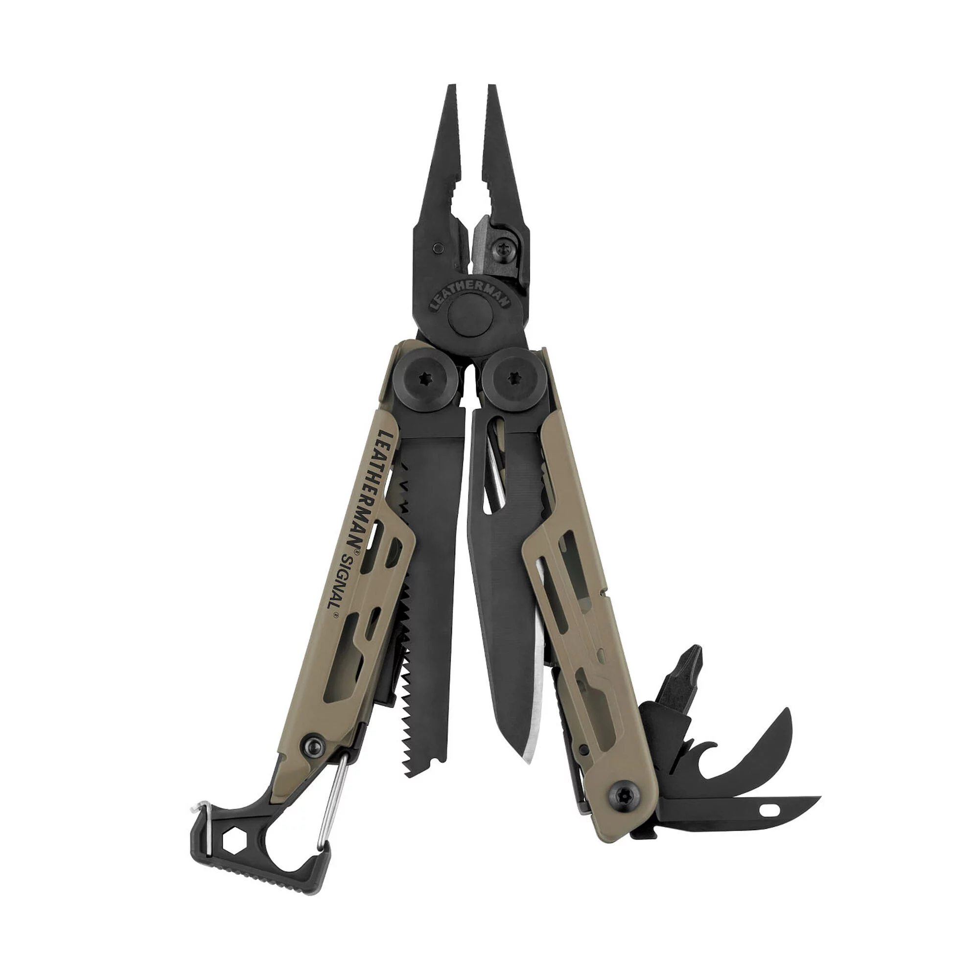 Multitool Leatherman SIGNAL Coyote Tan - Oksyda - 19 narzędzi + etui czarne (832404)