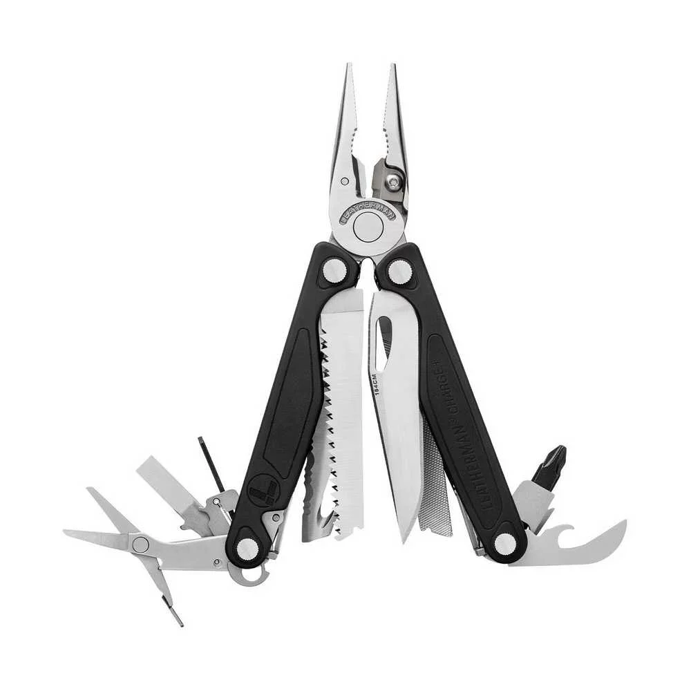 Multitool Leatherman CHARGE Plus Black - Stainless - 19 narzędzi + etui czarne z kieszonkami (832516)