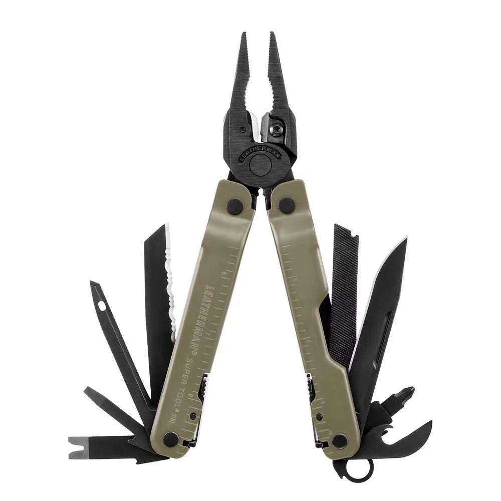 Multitool Leatherman SUPER TOOL 300M Coyote Tan - 19 narzędzi + etui molle czarne (832762)