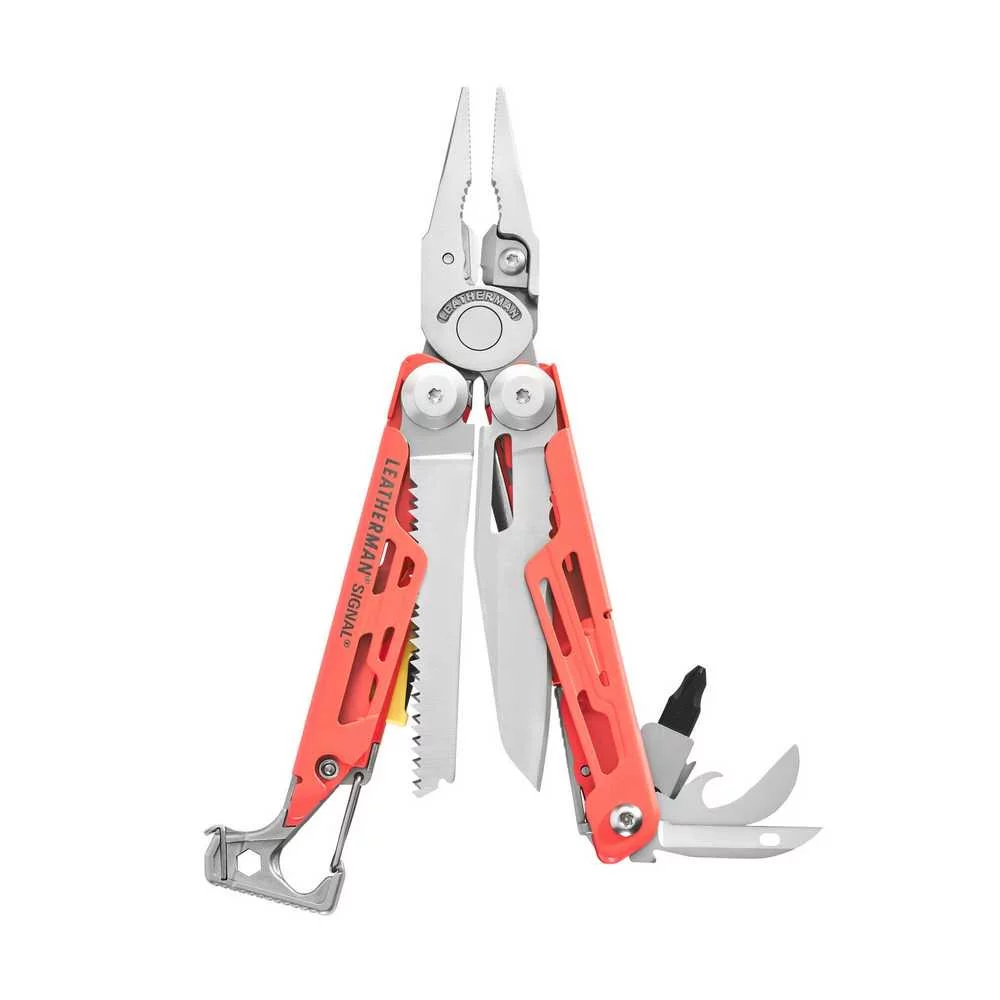 Multitool Leatherman SIGNAL Guava pomarańcz - Stainless - 19 narzędzi + etui czarne (833183)