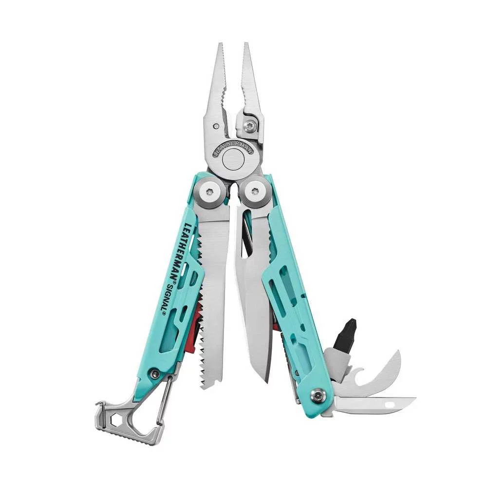 Multitool Leatherman SIGNAL Aqua turkus - Stainless - 19 narzędzi + etui czarne (833187)