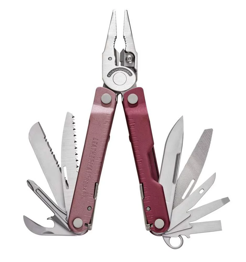 Zdjęcie produktu Multitool Leatherman Rebar Heathered Cranberry - NEW 2025 - 17 narzędzi + etui czarne (833317)