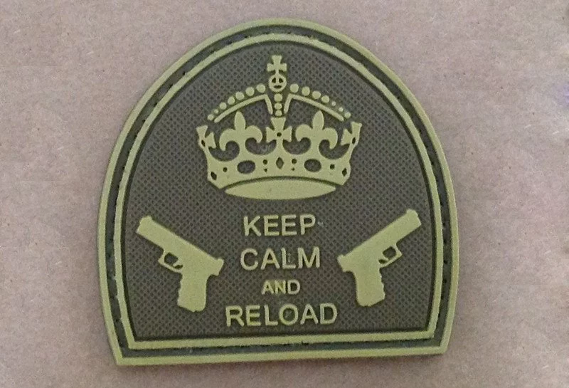 Zdjęcie produktu Naszywka - Keep Calm And Reload - Tan (GFT-30-004711)