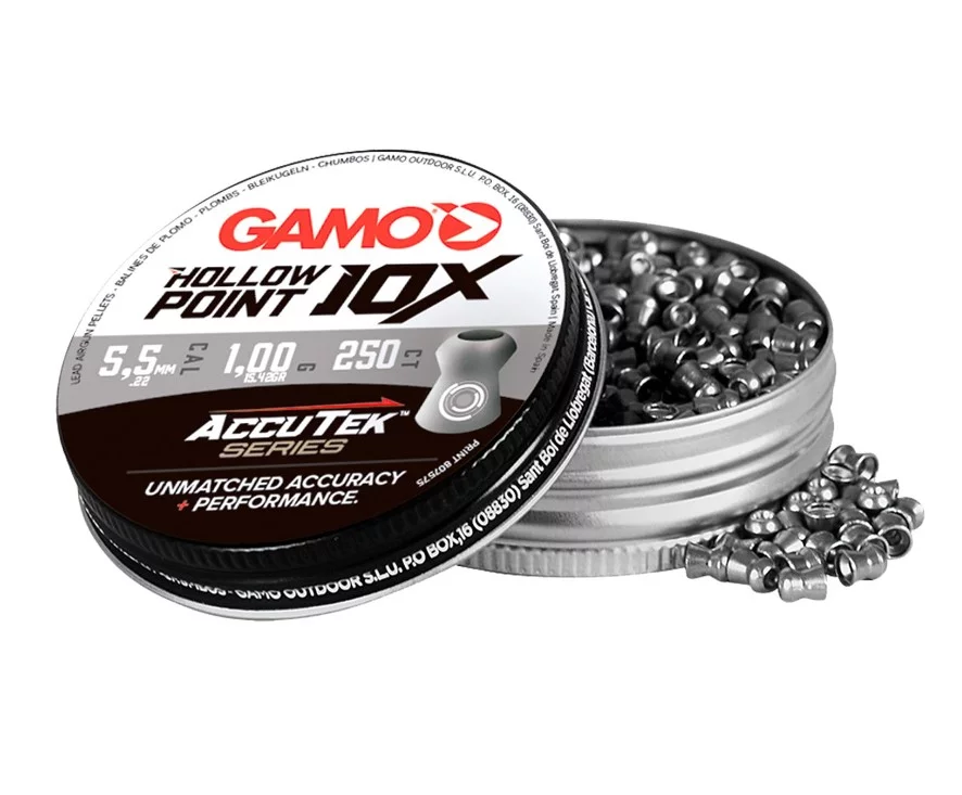 Zdjęcie produktu Śrut 5,5 mm Diabolo Gamo AccuTek Hollow Point 10X 250 szt. z otworem (6322547-AK)