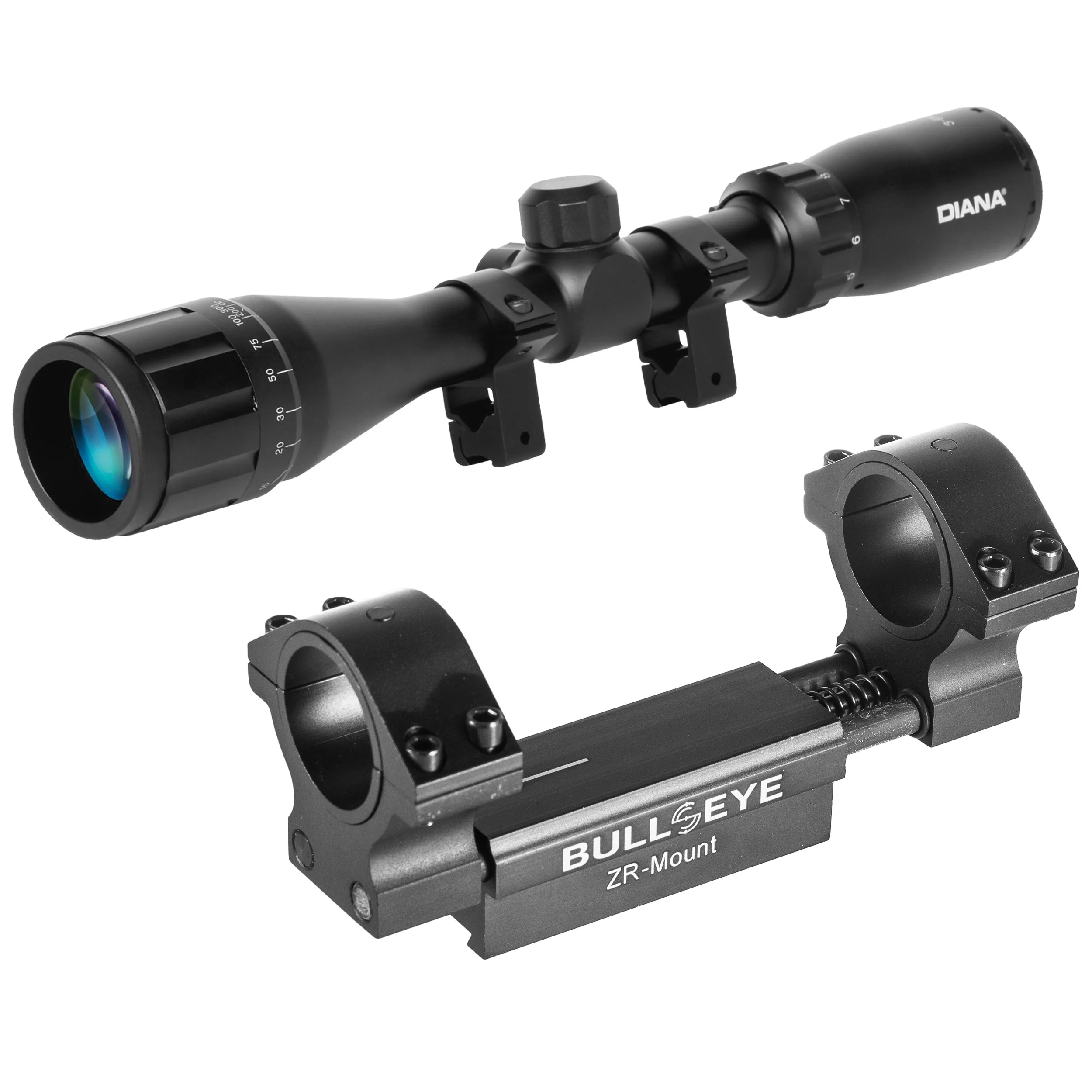 Zdjęcie produktu Luneta celownicza Diana 3-9x40 1" AO Duplex z/m 11 mm + montaż kompensacyjny Diana ZR 1"-30 mm/11 mm (41300104+41200401)