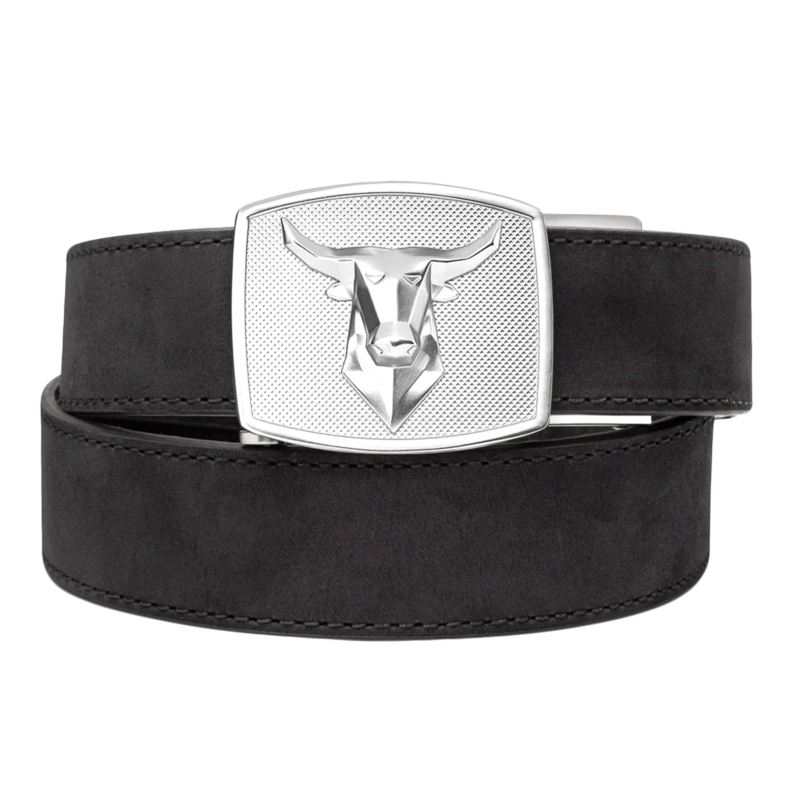 Pas Kore Essentials Bull Buckle Black Buffalo Leather Gun Belt (BULL-WESTBLK)