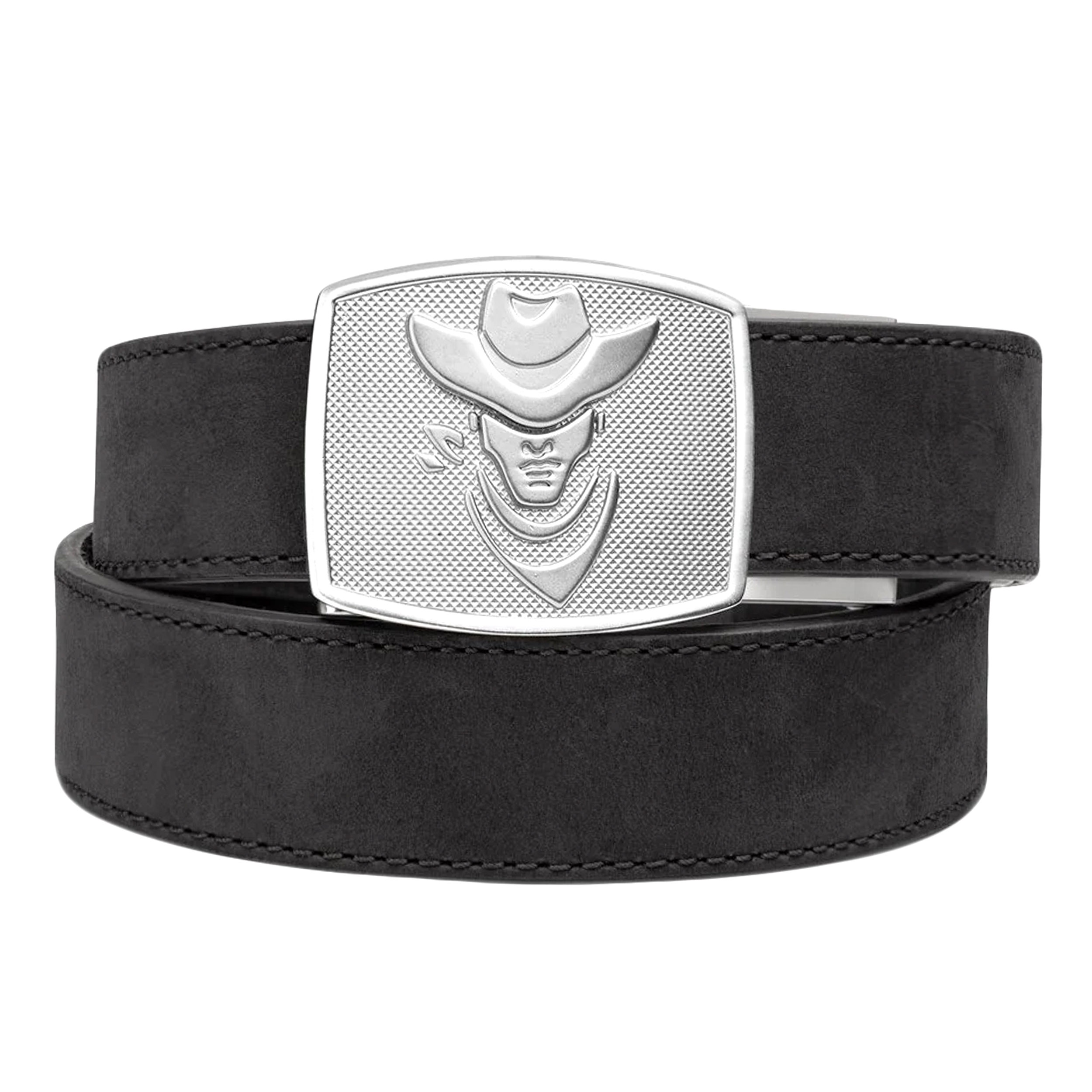 Pas Kore Essentials Cowboy Buckle Black Buffalo Leather Gun Belt (COWBOY-WESTBLK)