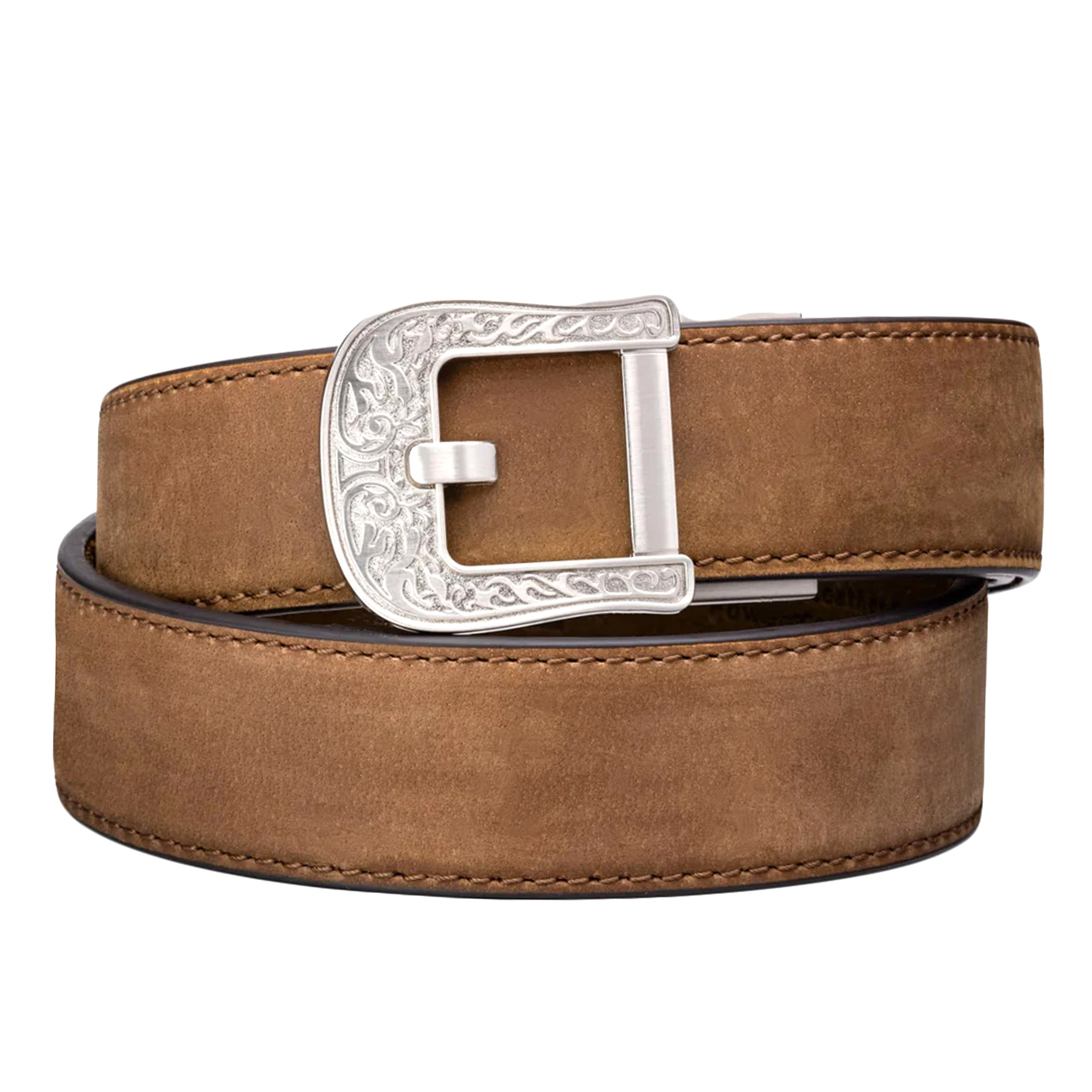 Pas Kore Essentials Rodeo Buckle Brown Buffalo Leather Gun Belt (RODEO-WESTBRN)