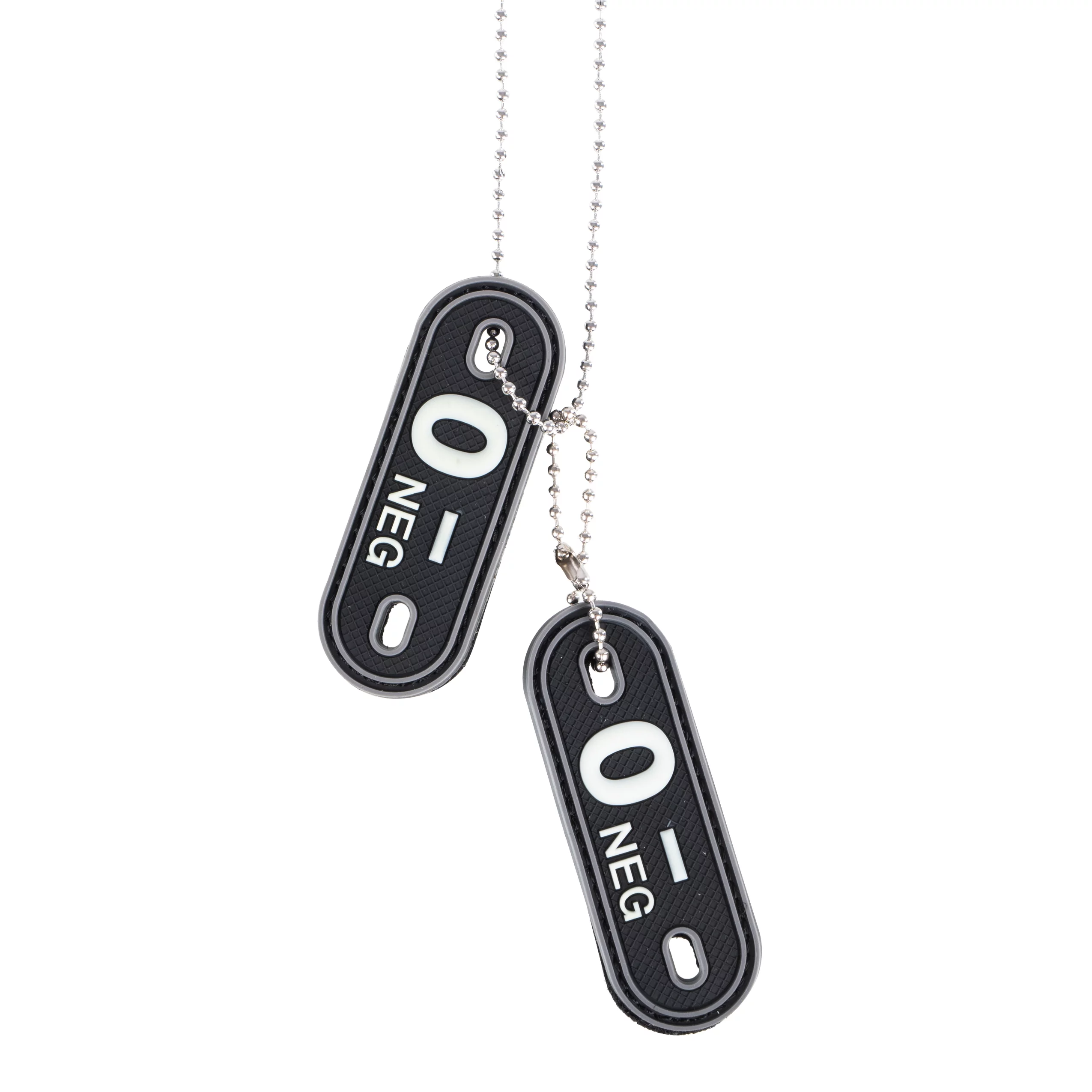 Zdjęcie produktu Nieśmiertelniki z grupą krwi z łańcuszkiem 0- (461260)