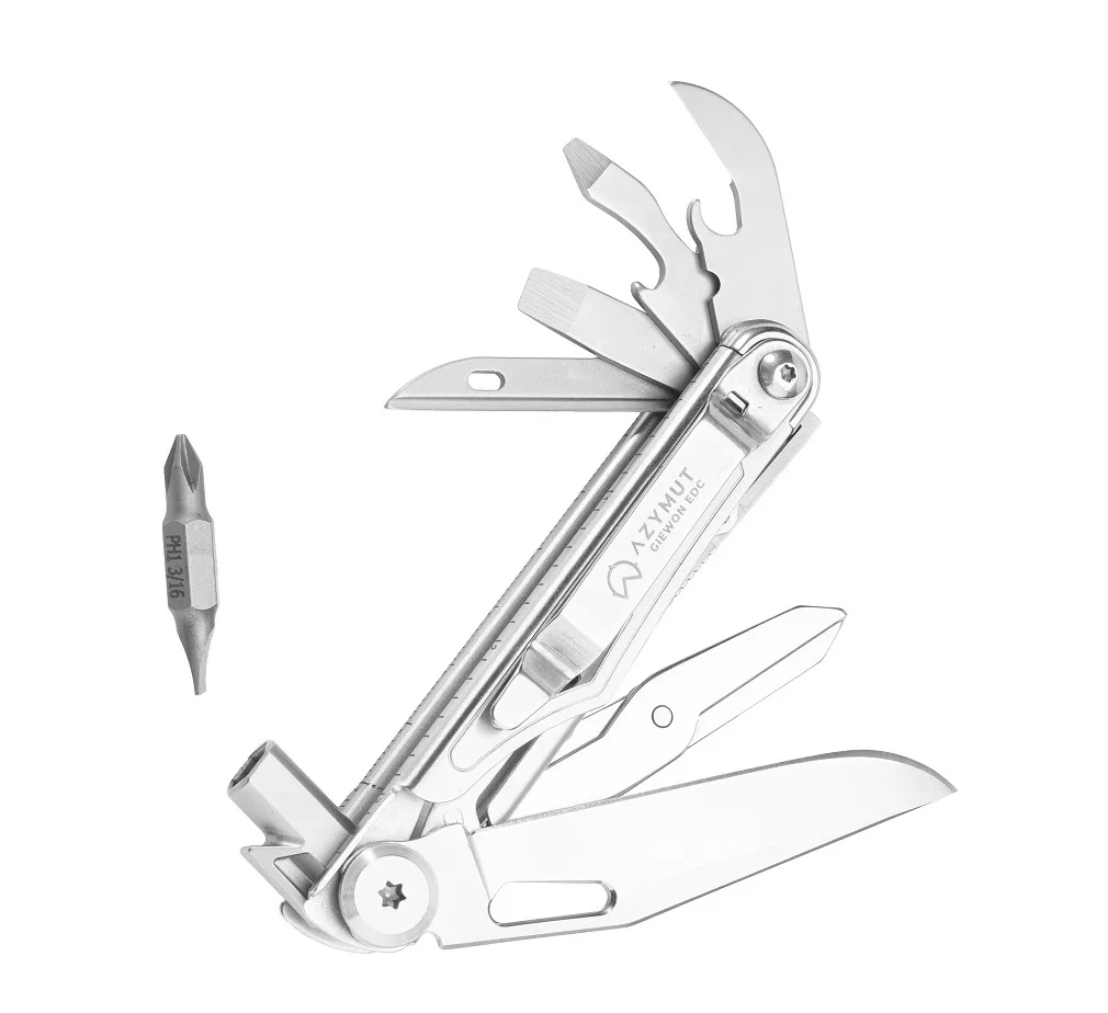 Zdjęcie produktu Multitool AZYMUT Giewon EDC - 8 narzędzi + kabura do pasa (H2038B)