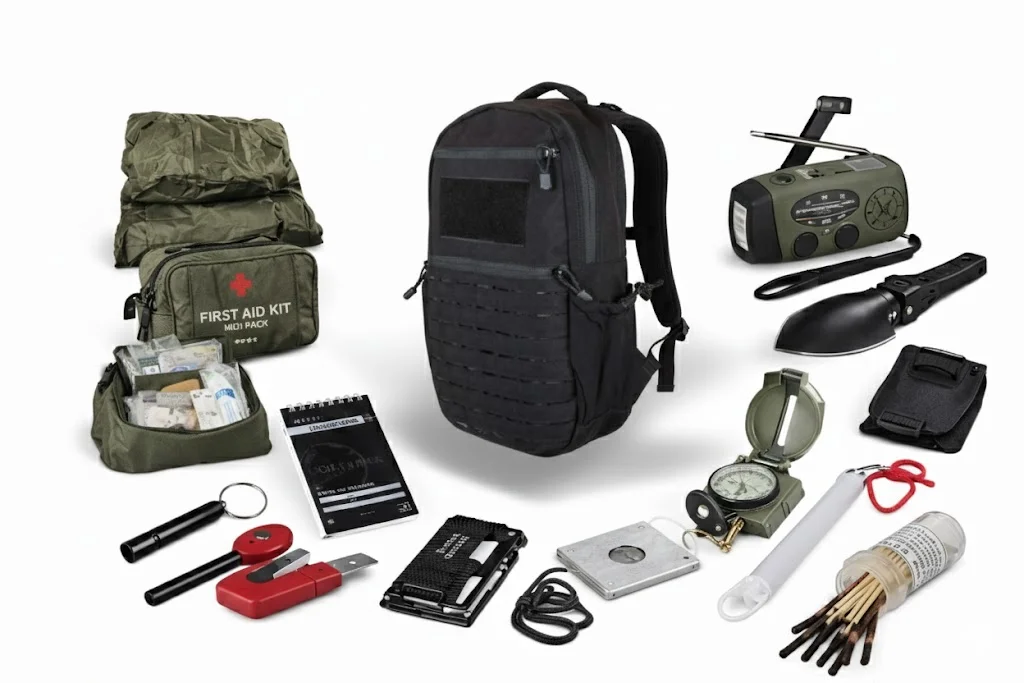 Plecak ewakuacyjny AZYMUT SURVIVAL 14 elementów