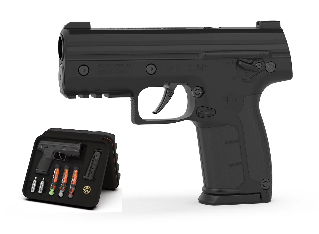 Zdjęcie produktu Pistolet na kule gumowe i pieprzowe BYRNA SD BLACK k.68 CO2 8g zestaw