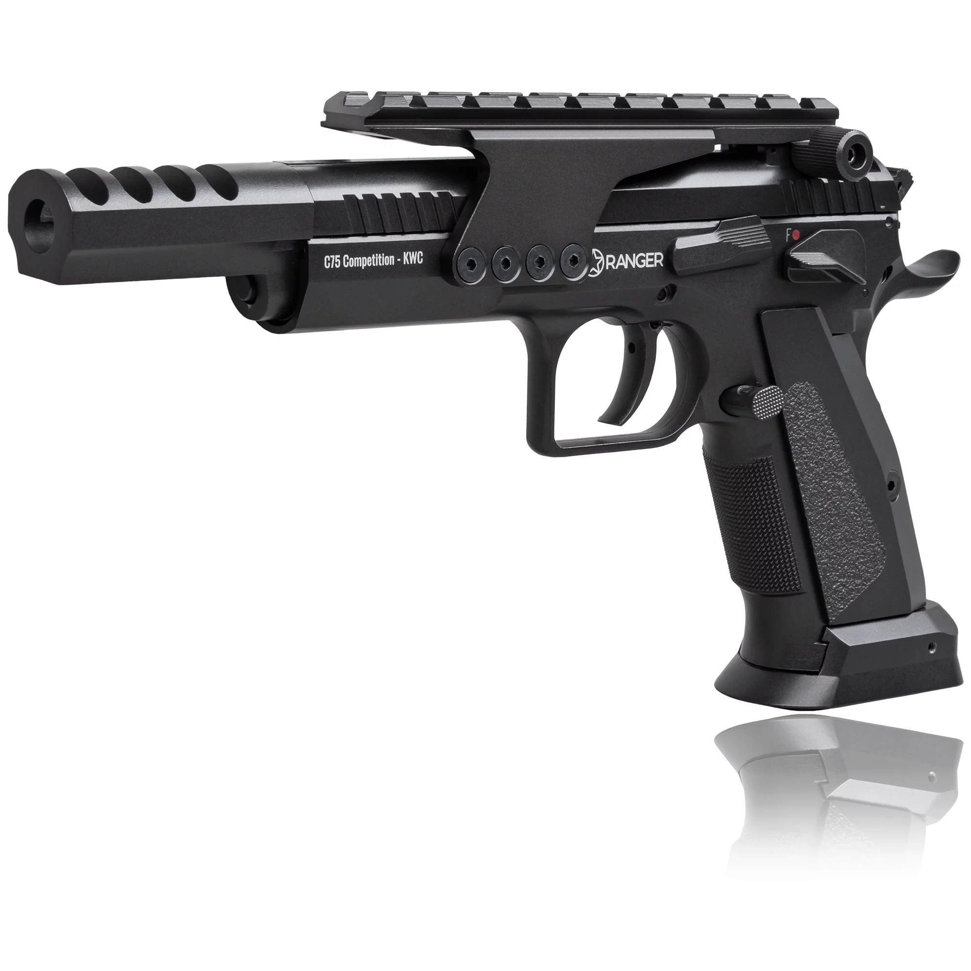 Zdjęcie produktu Pistolet wiatrówka RANGER C75 Competition KWC kal. 4,5 BBs BLOW BACK 17 strz. FULL METAL CO2 (AAKCMB890AZB)