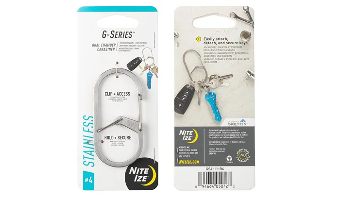 Karabińczyk Nite Ize G-Series Dual Chamber Carabiner #4 - Srebrny - GS4-11-R6