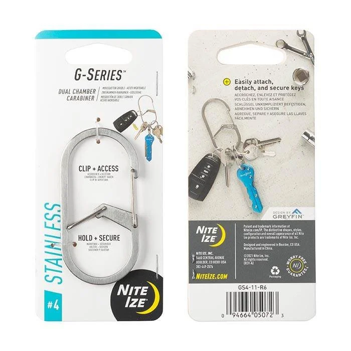 G-Series Dual Chamber Carabiner #4 - Stainless Steel - GS4- - Nite Ize