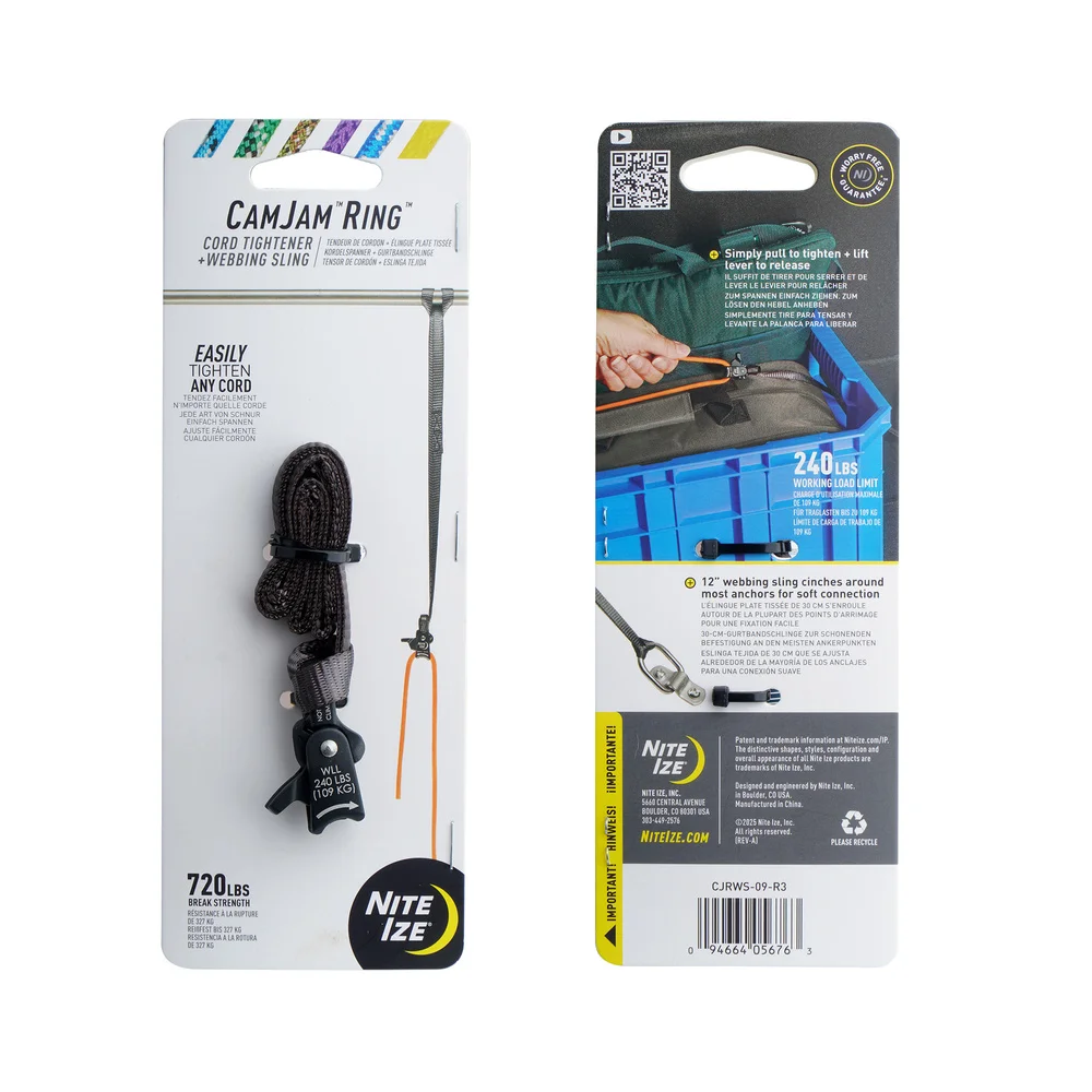 Klamra CamJam Ring z taśmą 12" - Aluminium - Mały - Czarna - CJRWS-09-R3 - Nite Ize