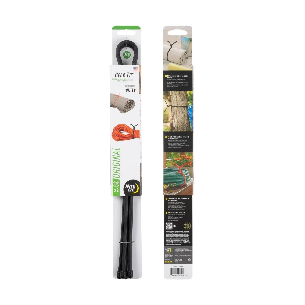 Elastyczne troki Gear Tie 32'' - Dwupak - Czarne - GT32-01-2R3 - Nite Ize