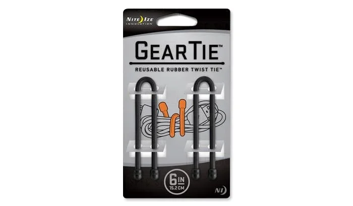 Uchwyt Nite Ize Gear Tie 6'' - Czarny - 2Pack - GT6-2PK-01 
