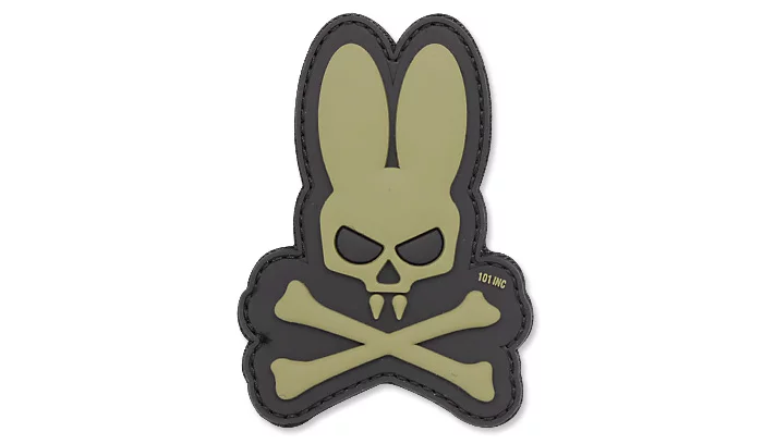 Naszywka 3D - Skull Bunny - Zielony OD - 101 Inc.