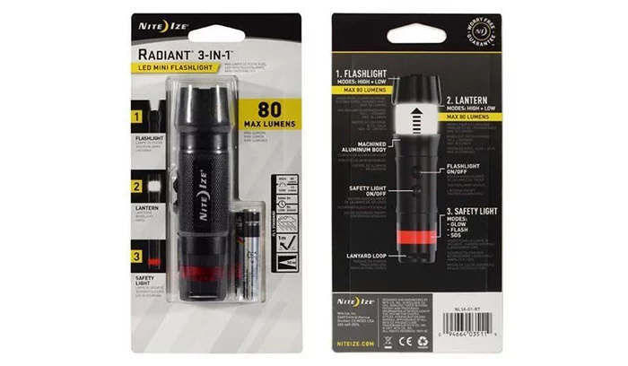 Latarka Nite Ize Radiant 3-in-1 LED Mini - Czarny - NL1A-01-R7 