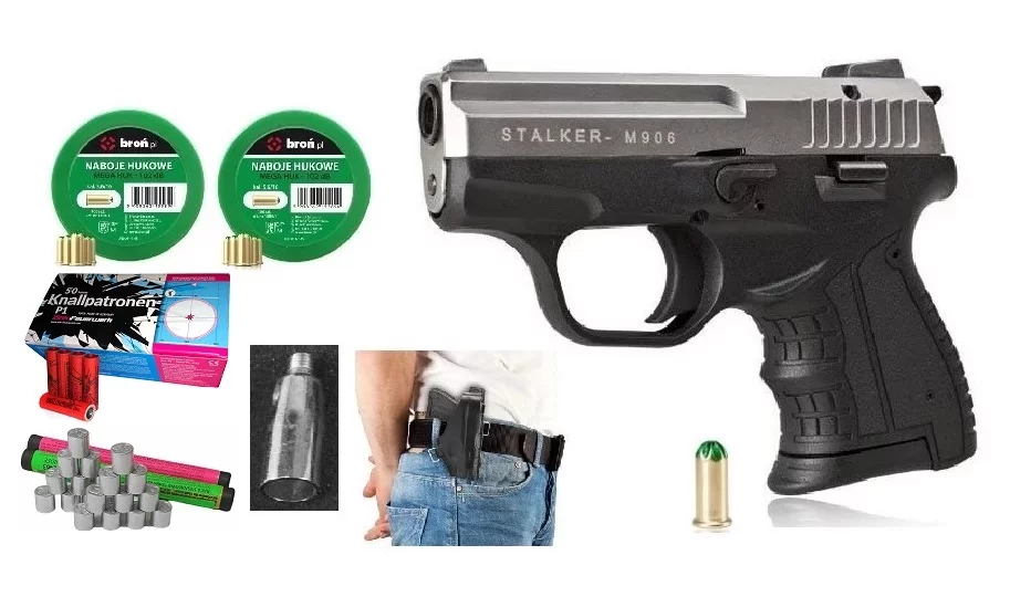 Zdjęcie produktu Zestaw sylwestrowy STALKER M906 tytan +naboje +race +kabura