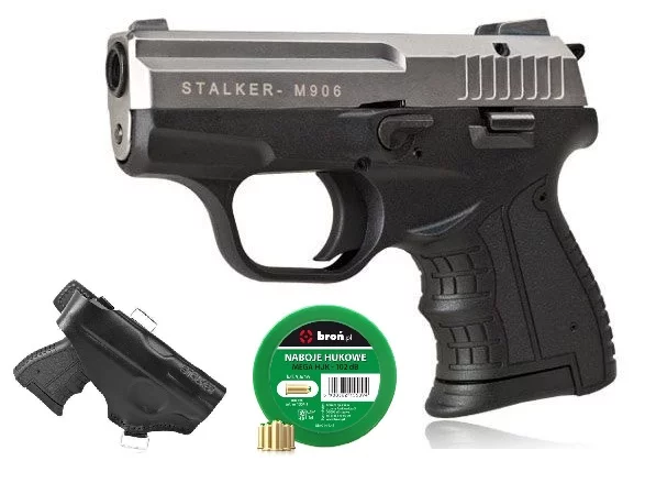 Zdjęcie produktu Zestaw Pistolet hukowy STALKER M906 tytan +kabura +naboje 100 szt