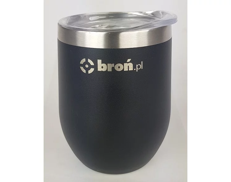 Zdjęcie produktu Kubek termiczny 350 ml stalowy z pokrywką z logo broń.pl