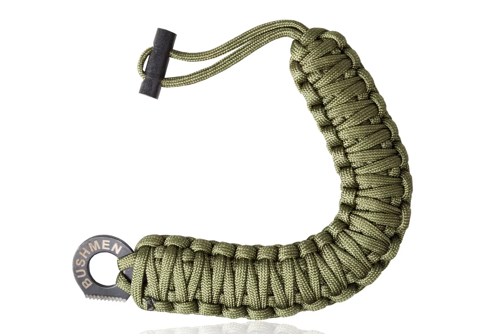 Zdjęcie produktu Bransoleta z paracordu Bushmen z krzesiwem i ostrzem, 6 m, zielona