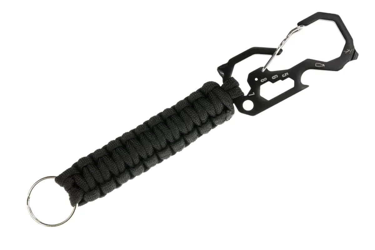 Zdjęcie produktu Karabińczyk wielofunkcyjny z paracordem Black (BU1MUCAB)