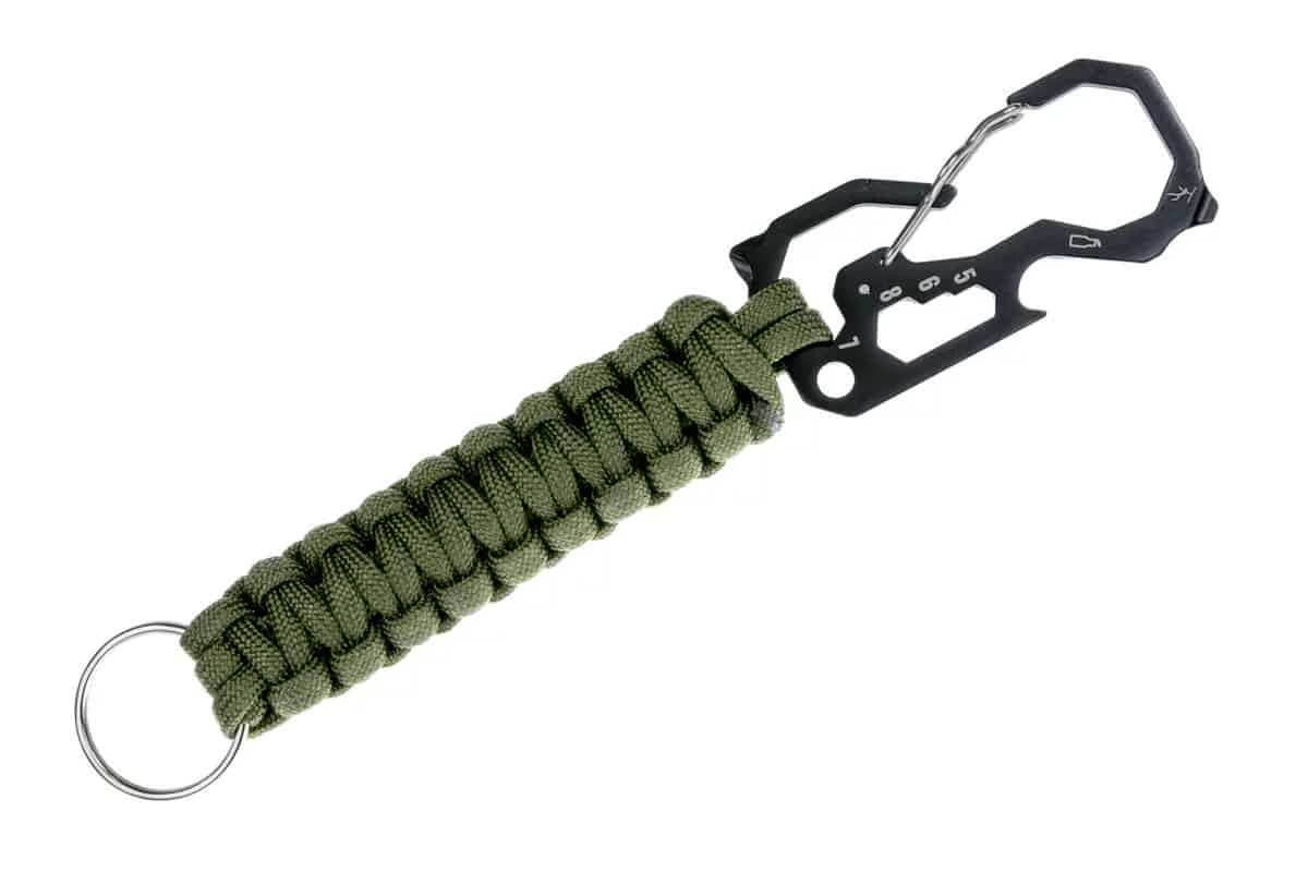 Zdjęcie produktu Karabińczyk wielofunkcyjny z paracordem Olive (BU1MUCAO)
