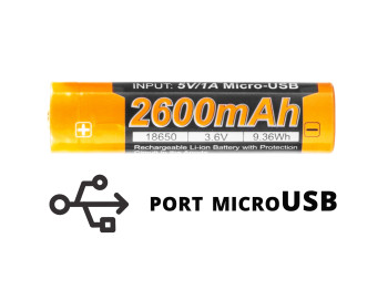 Akumulator Fenix USB ARB-L18U (18650 2600 mAh 3,6 V) (039-297)