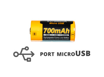 Akumulator Fenix USB ARB-L16UP (16340 RCR123 700 mAh 3,6 V) (039-384)