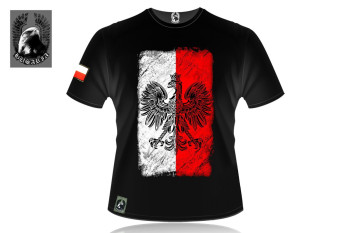 Koszulka patriotyczna Husaria Flaga z orłem, czarna