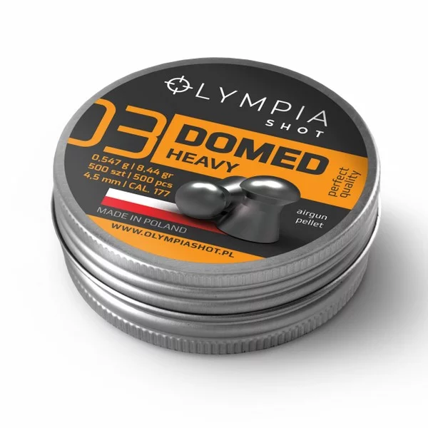 Zdjęcie produktu Śrut 4,5 mm Diabolo OLYMPIA SHOT Domed Heavy grzybek ciężki 500 szt. prod. POLSKA DH-500 Olimpia
