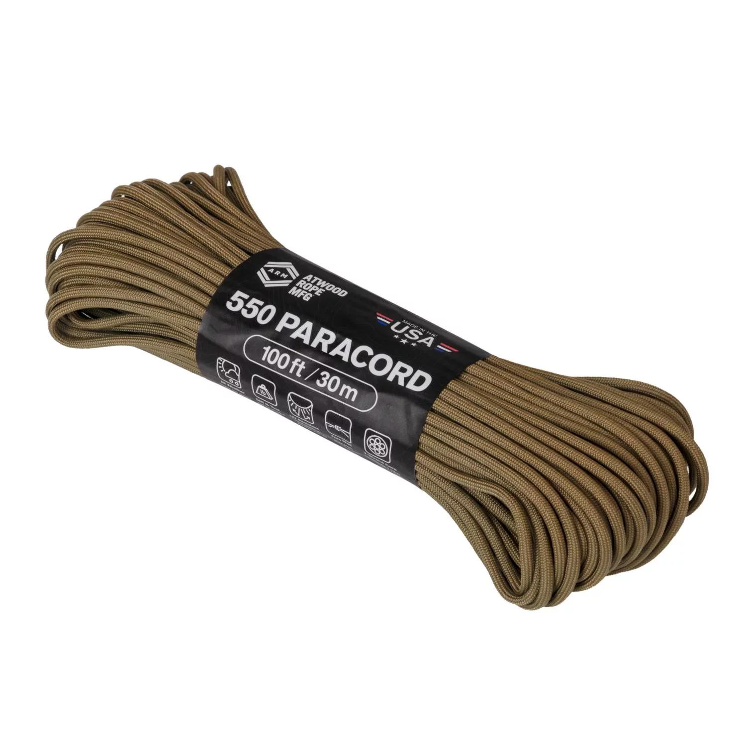 Zdjęcie produktu Linka Paracord 550 ATWOOD (4mm/30m) Nylon Coyote (CD-PC1-NL-11)