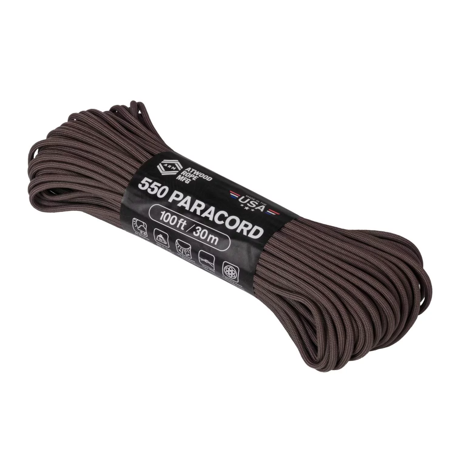 Zdjęcie produktu Linka Paracord 550 ATWOOD (4mm/30m) Nylon U.S. BROWN (CD-PC1-NL-30) 