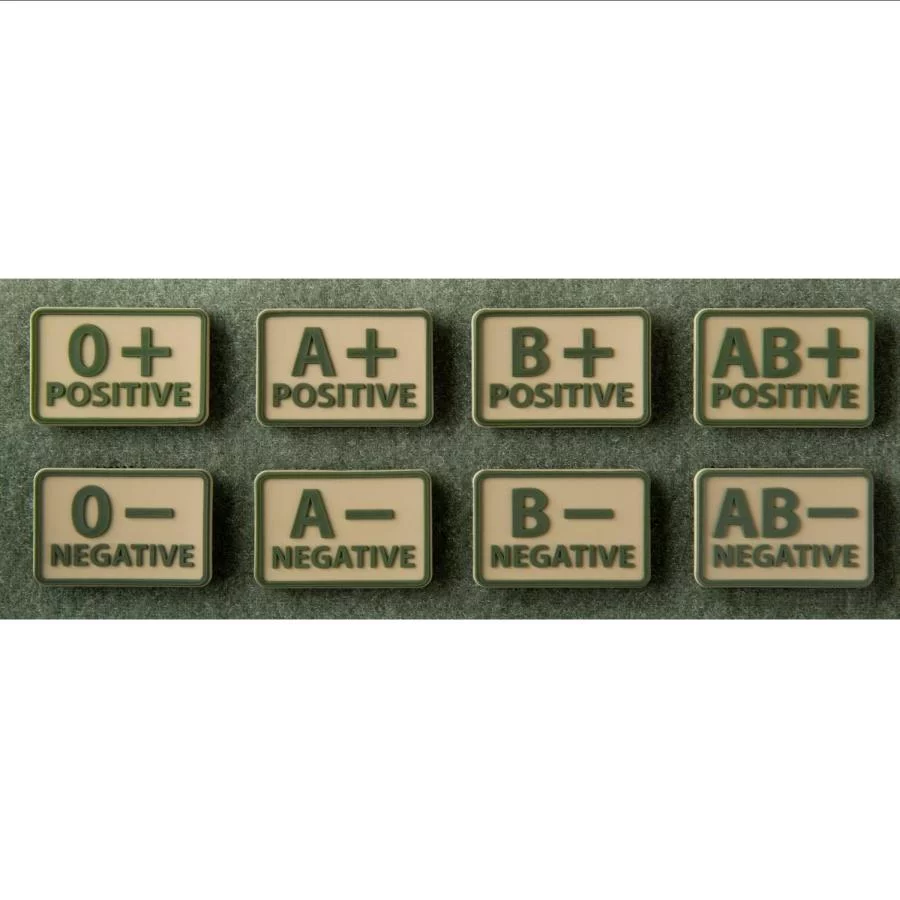 Zdjęcie produktu Emblemat Helikon GRUPA KRWI (komplet - 2szt.) - PVC - Beż-Khaki - 0/Rh- (OD-BLP-RB-13-N04)