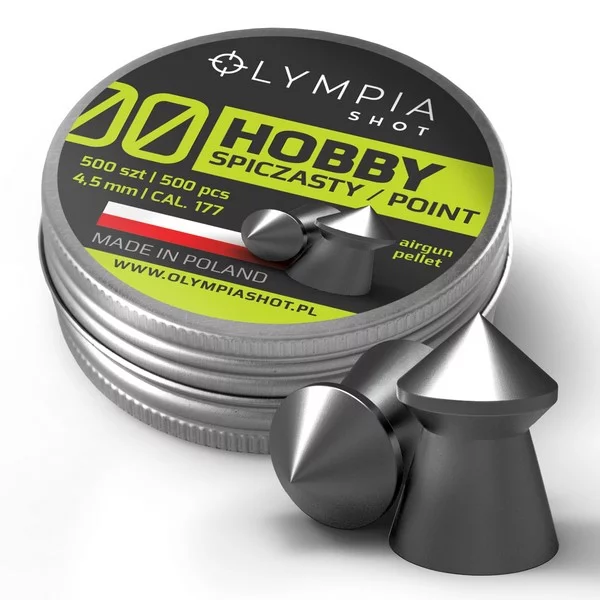 Zdjęcie produktu Śrut 4,5 mm Diabolo OLYMPIA SHOT Hobby szpic 500 szt. prod. POLSKA HS-500 Olimpia