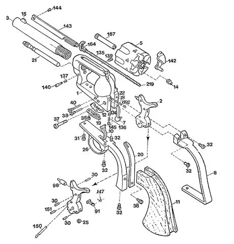 Zdjęcie produktu Rewolwer czarnoprochowy Uberti Cattleman .44 4,3/4" mosiądz 1873