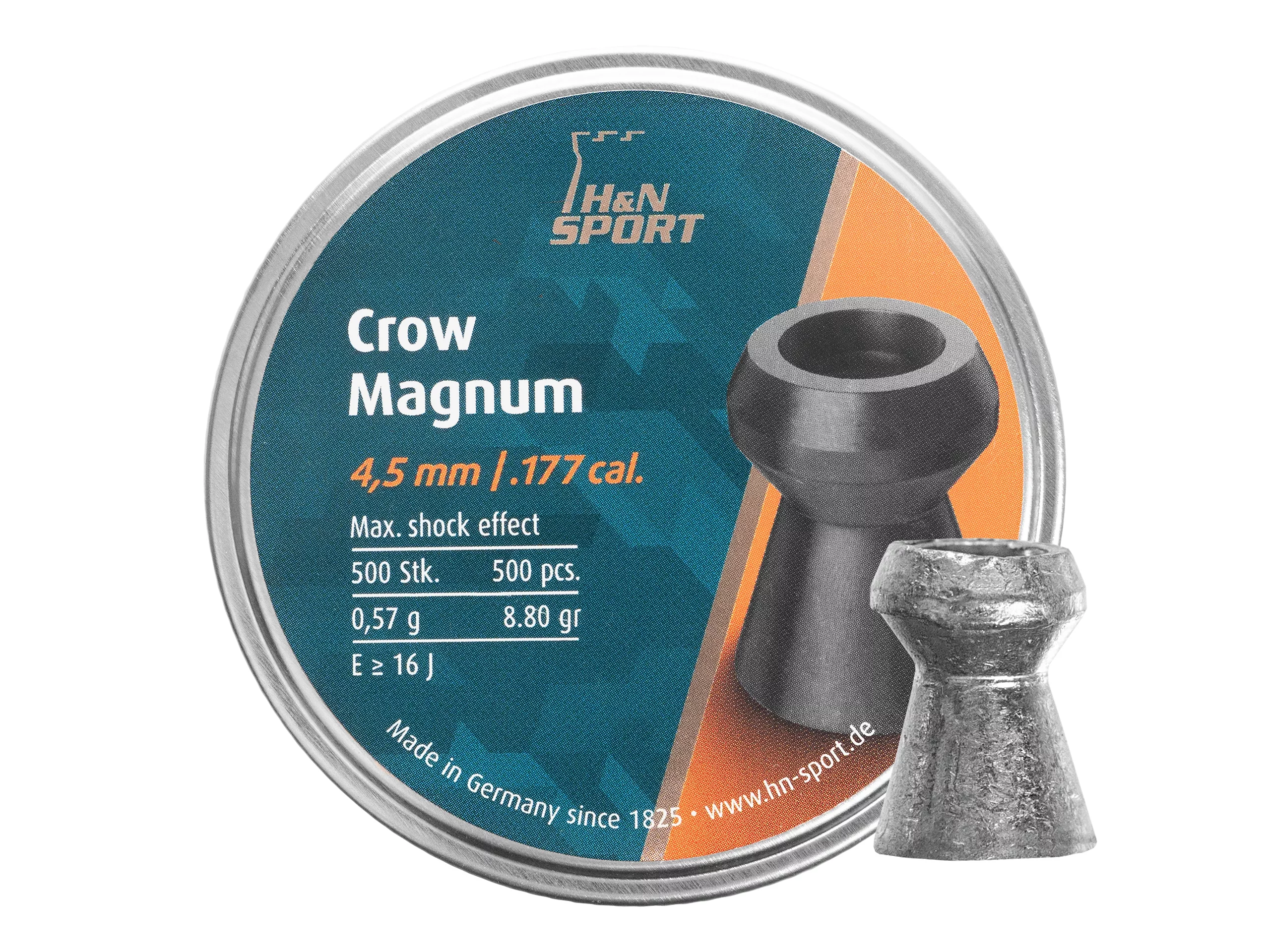Zdjęcie produktu Śrut 4,5 mm Diabolo H&N Crow Magnum 500 szt. z otworem (92224500005)