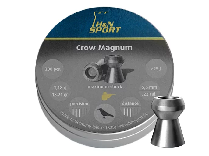 Śrut 5,5 mm Diabolo H&N Crow Magnum  200 szt. z otworem (92225500003)