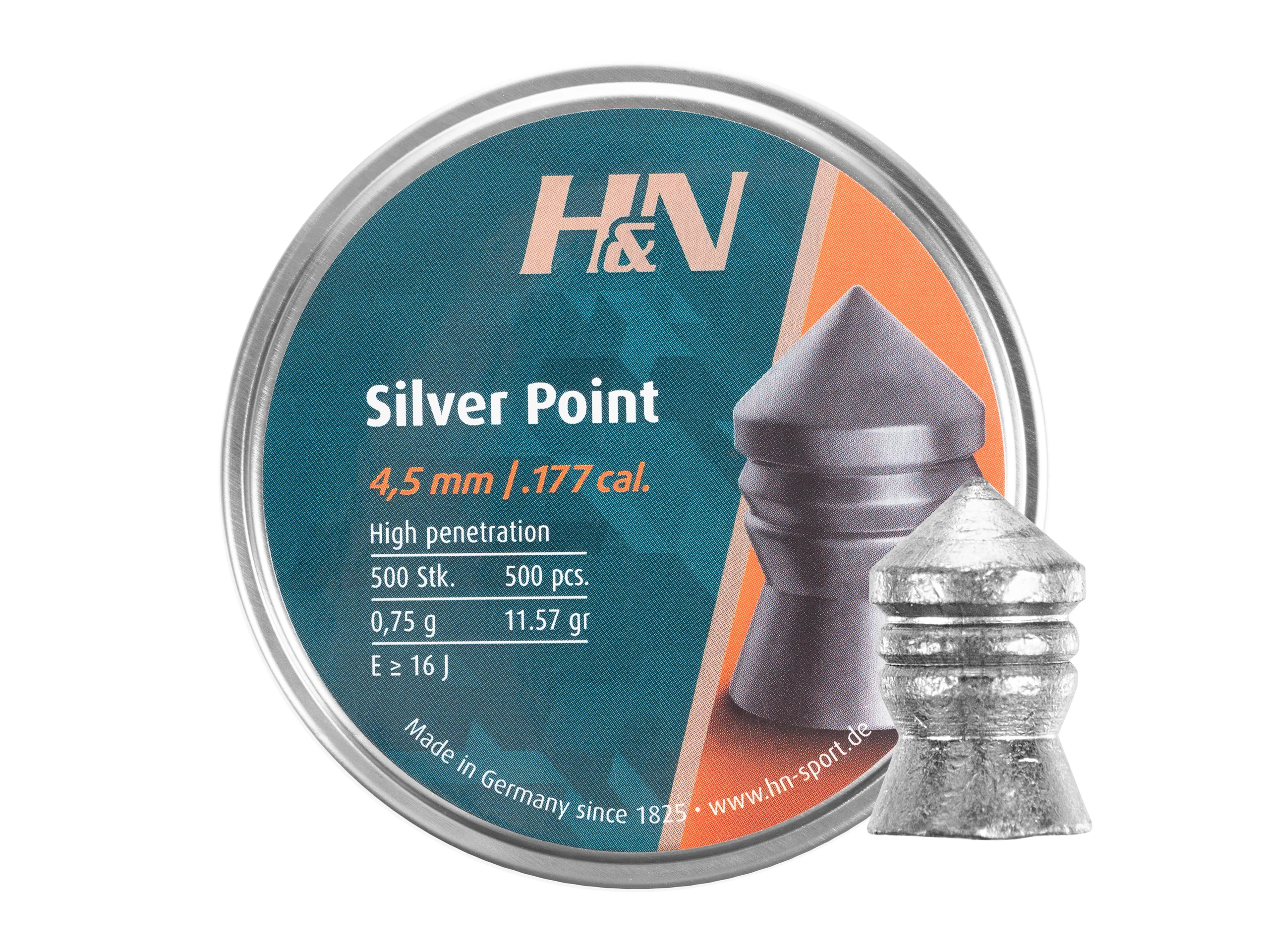 Zdjęcie produktu Śrut 4,5 mm Diabolo H&N Silver Point 500 szt. szpiczasty (051-021)